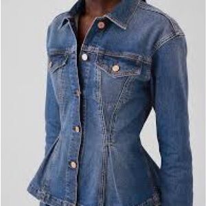 GAP cinched peplum denim jacket. Women's NWOT